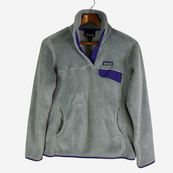 Patagonia Re-Tool Snap-T Pullover Womens M Medium Gray Purple 25442 - Picture 3 of 11